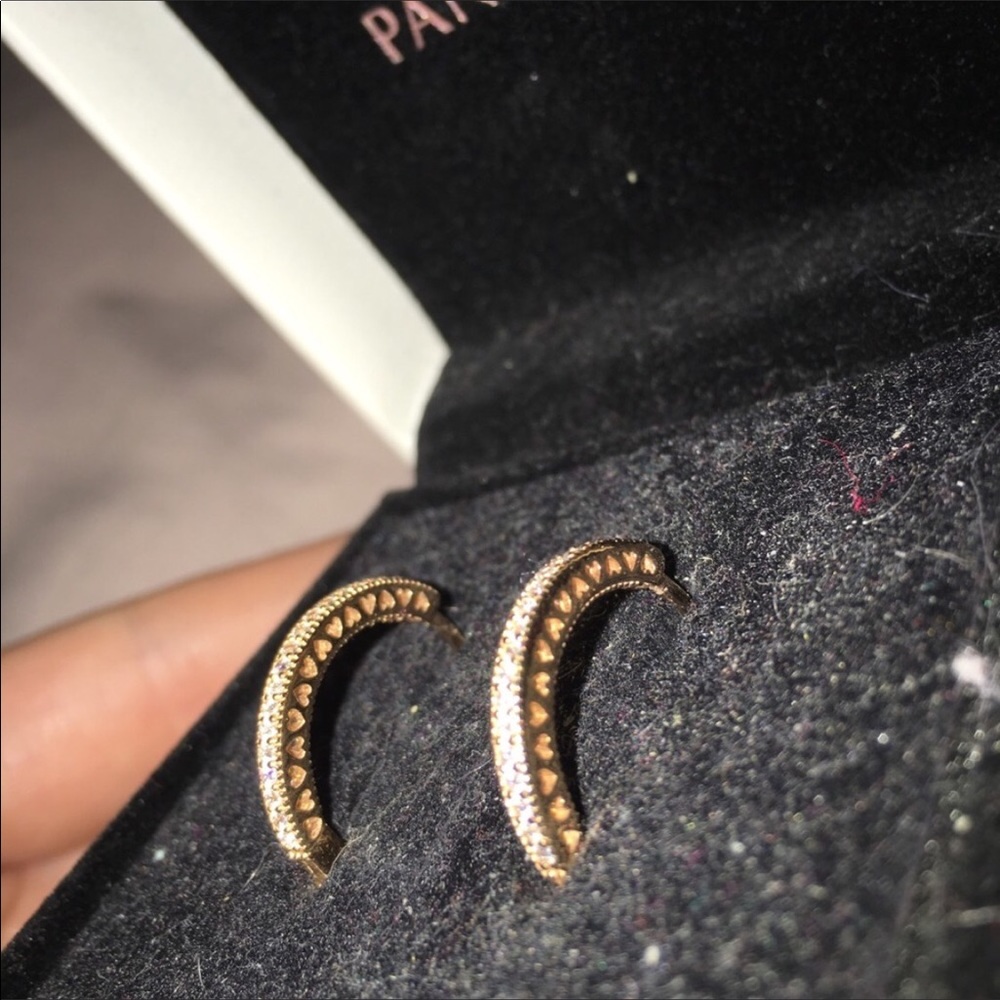PANDORA Rose, Hearts of Pandora Hoop Earrings